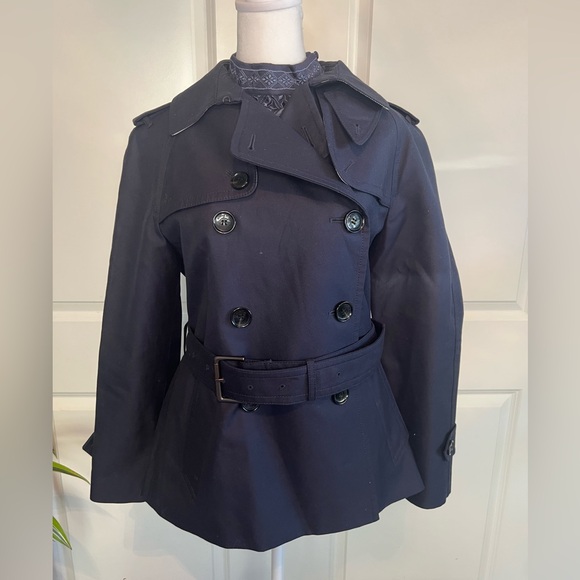 Coach Double Breasted Classic Trench Coat in Navy Sz S/P - Picture 6 of 11